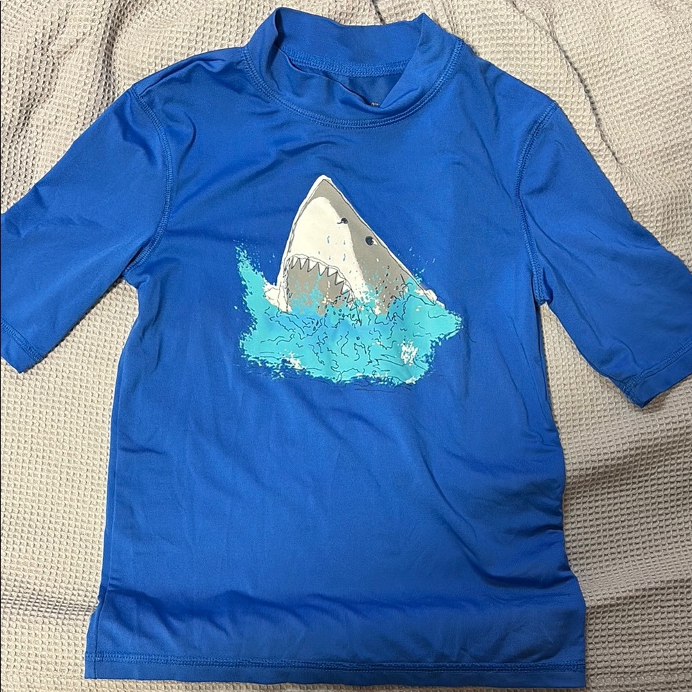 Cat & Jack Blue Shark Rashguard Swim Shirt